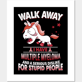 funny multiple myeloma grumpy unicorn warrior Posters and Art